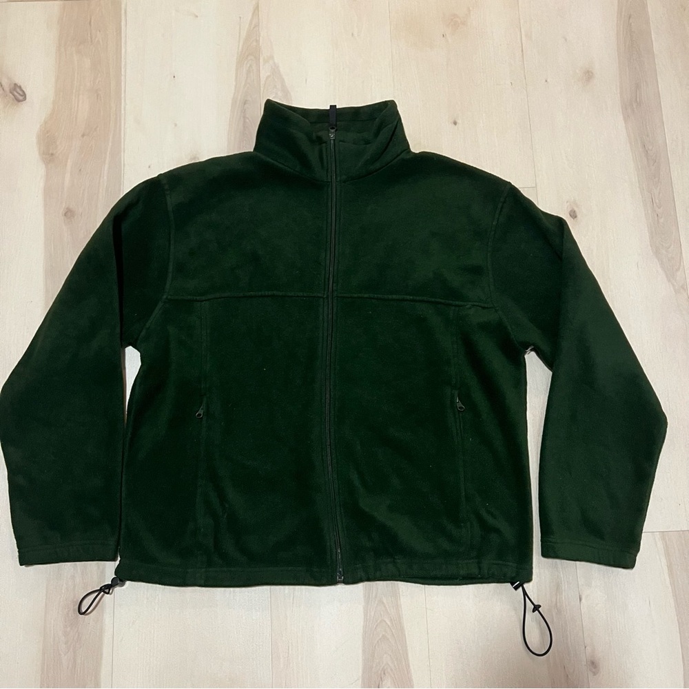 Bass Pro Shops Zip Up Green Fleece Sweater